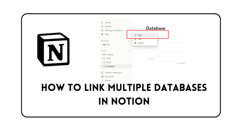 How to successfully Link Multiple Databases in Notion?