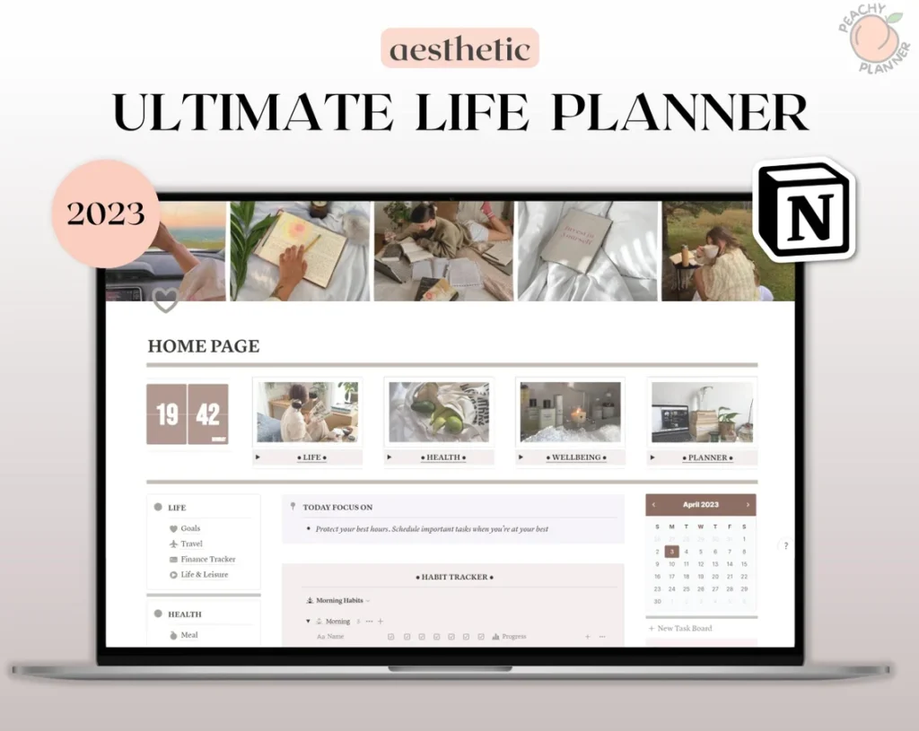 Aesthetic Life Planner Notion Template